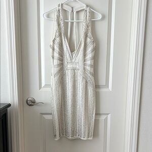 Gold Wow White Beaded Dress